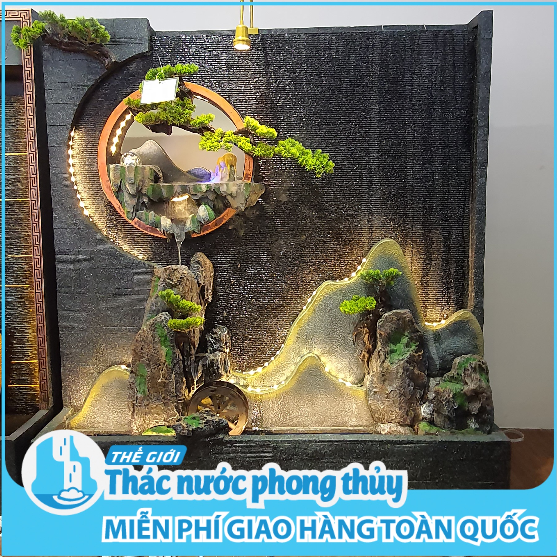 thác nước phong thủy dạng vách TN03-326