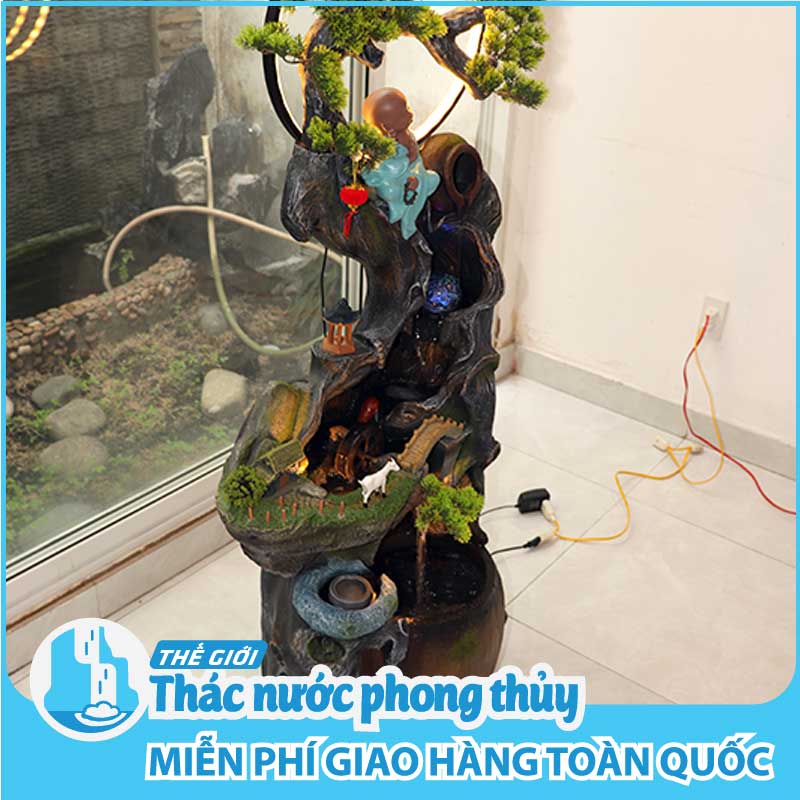 Thác Nước Phong Thuỷ Tiểu Cảnh Chum Nước Dưới Gốc Tùng TN03-321