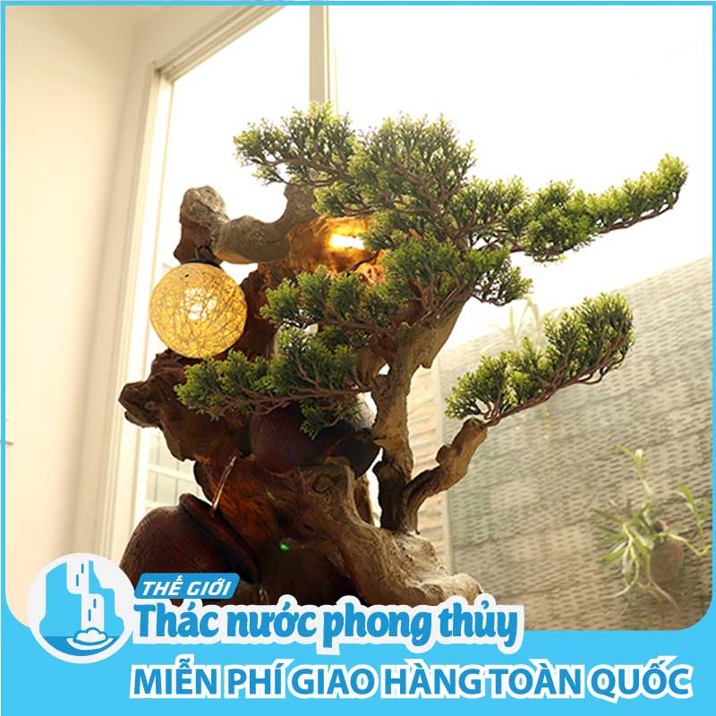 Thác nước phong thuỷ tiểu cảnh Chum Nước Dưới Gốc Đa TN03-322 Thác nước phong thuỷ tiểu cảnh Chum Nước Dưới Gốc Đa TN03-322