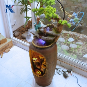 Thác Nước Tiểu Cảnh Thiên Nhiên Bên Suối Đá Tn03-305